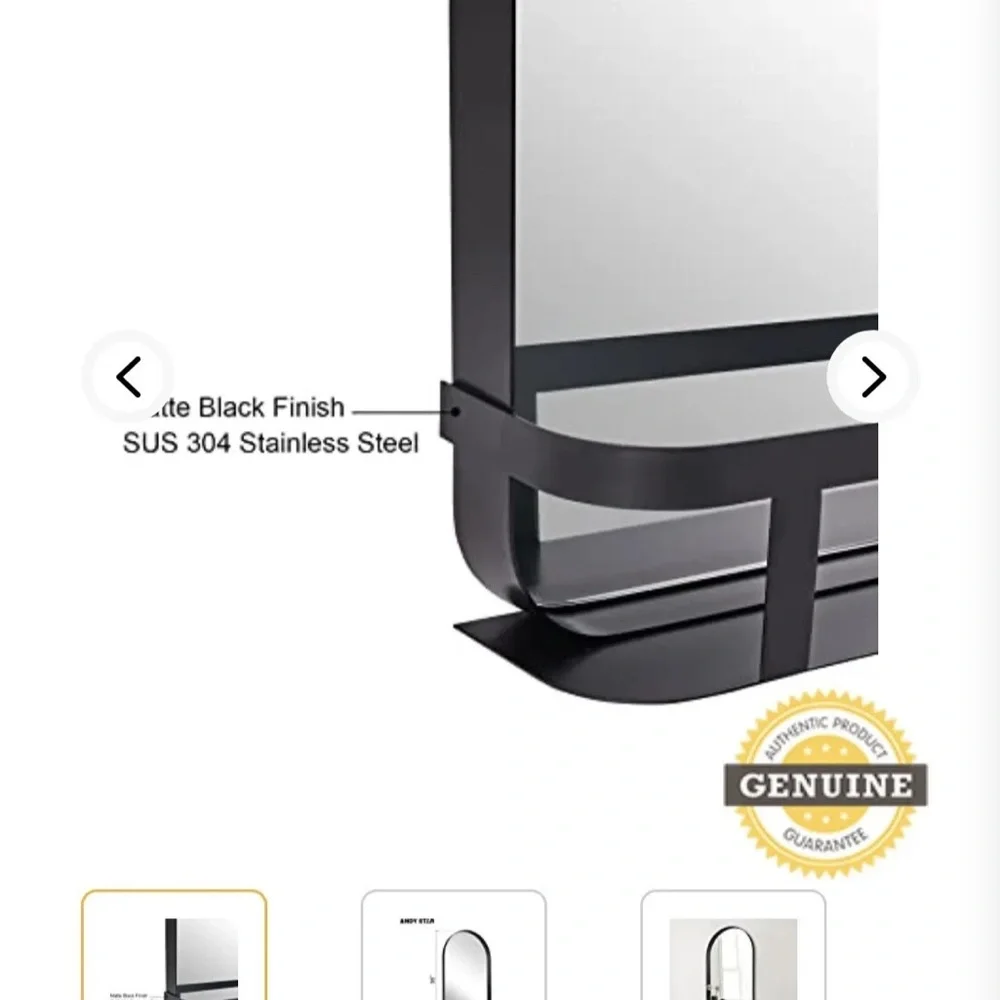Andy Star Black Matte 24” Metal Shelf